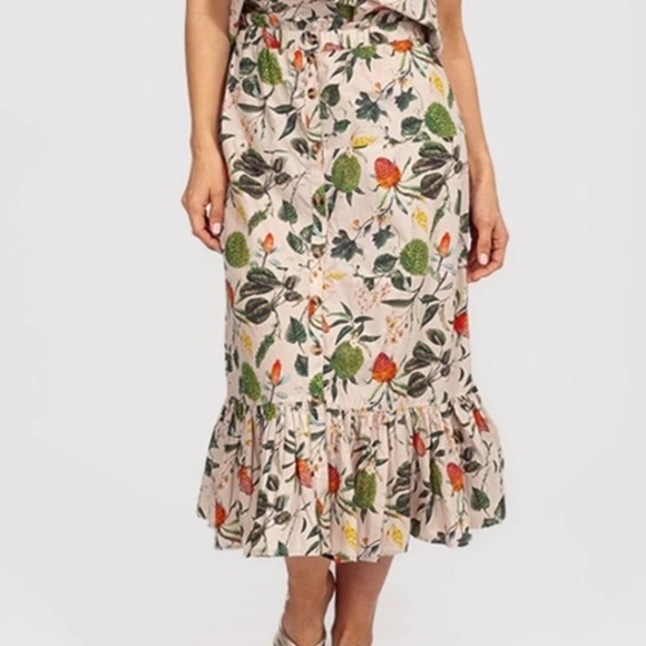 Olivia James Dresses & Skirts - Olivia James The Label Floral Print Ruffle Hem Skirt